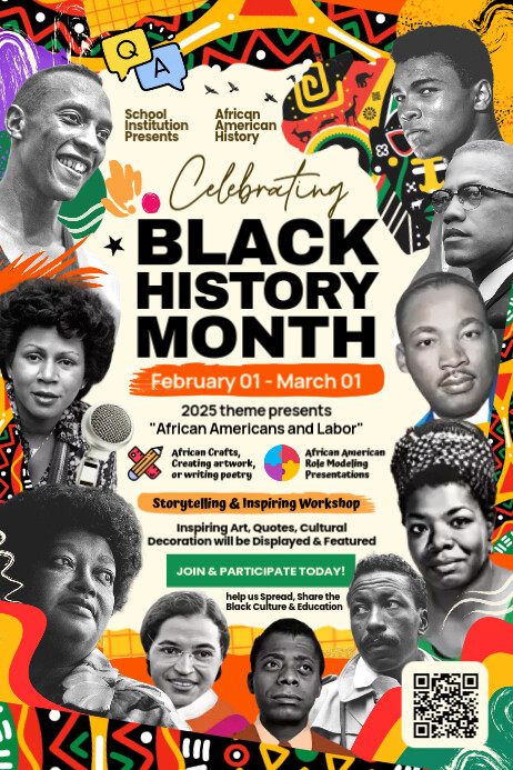 Black History Month Celebration Template Plakat