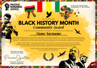Black History Month Certificate Template A4