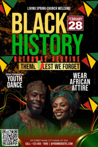 Black History Month Community Celebration Póster template
