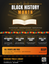 Black Black History Month Celebration Flyer Template