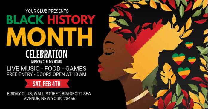 Black History Month Facebook Gedeelde Prent template