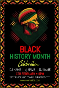 Black History Month Illustration Pinterest template