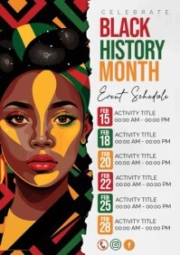 White Black History Month Celebration A4 Template