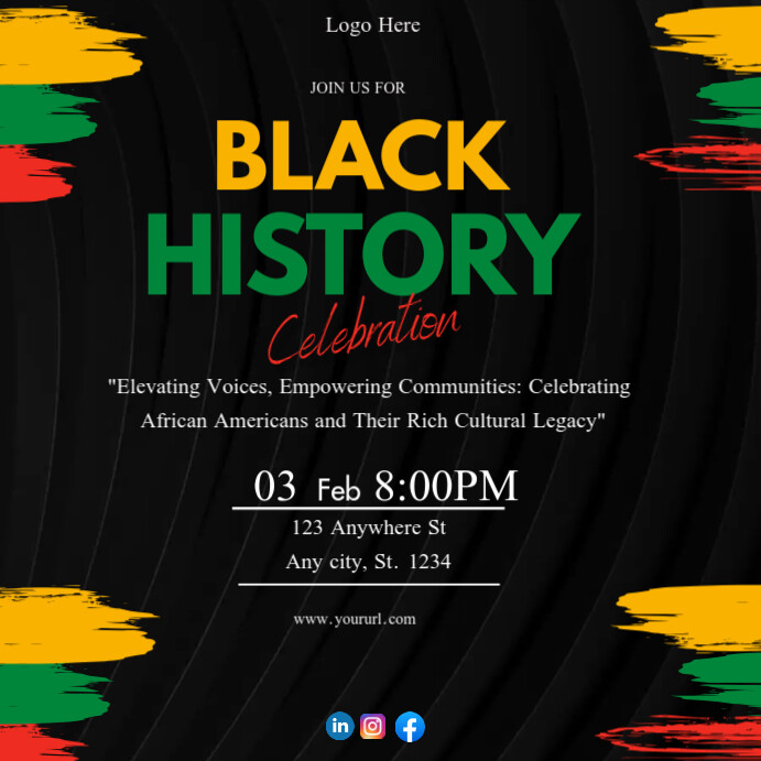 Black history month โพสต์บน Instagram template