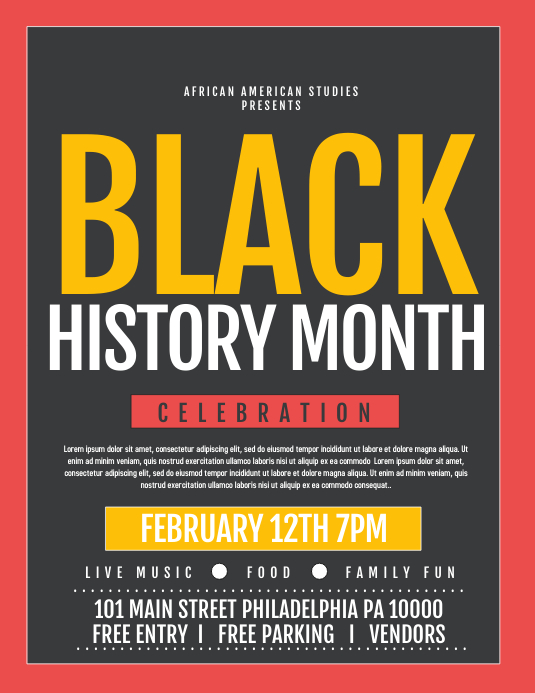 Black History Month Template PosterMyWall