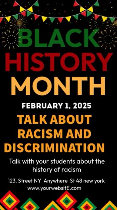 Black History Month Event Digitalt display (9:16) template