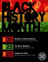 Textured Black History Month Schedule Video Flyer (US-Letter) template