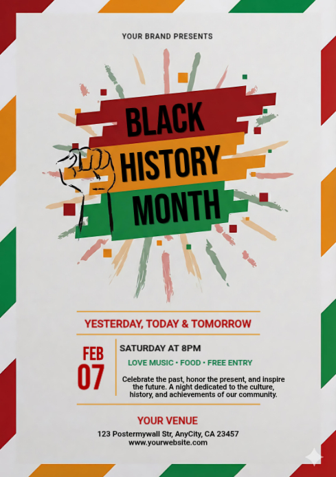 Copy of Black History Month Event Flyer Template | Cultural Celebration ...