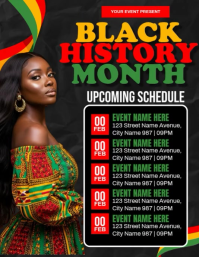 Black History Month Event Schedule 传单(美国信函) template