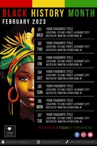 Black History Month Event Schedule Poster template