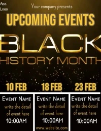Black history month event schedule template Flyer (US Letter)
