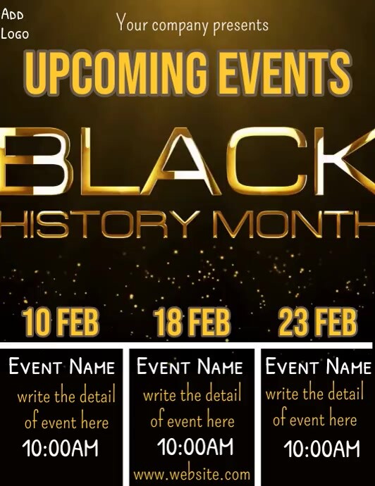 Black history month event schedule template 传单(美国信函)
