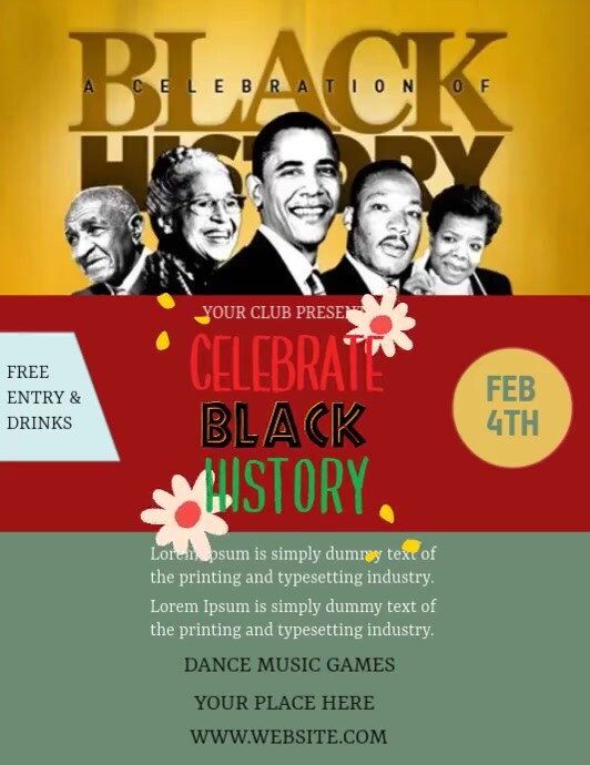 BLACK HISTORY MONTH FLYER DESIGN Ulotka (US Letter) template