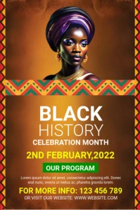 Black History Month Flyer Pinterest Graphic template