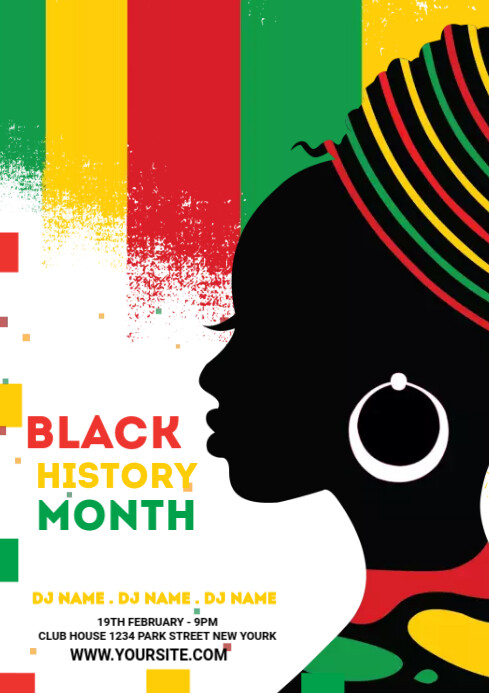 Black history month flyer A4 template