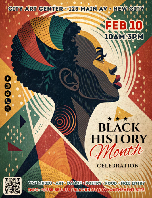 Black History Month Flyer Template PosterMyWall Black History Month Flyer Template PosterMyWall