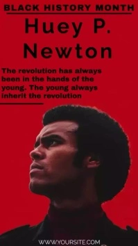black history month flyer Huey P. Newton Instagram-verhaal template