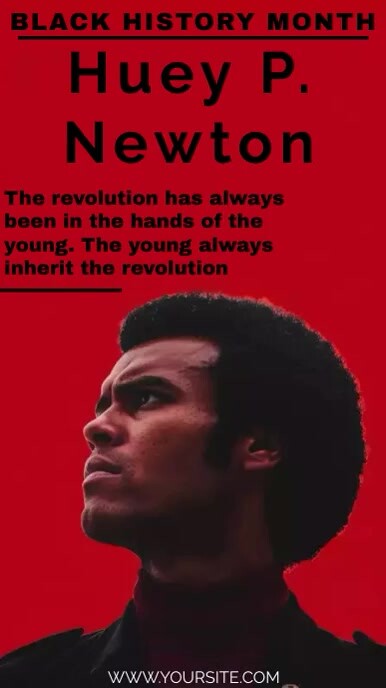 black history month flyer Huey P. Newton template