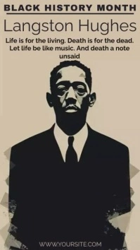 black history month flyer Langston Hughes Instagram-verhaal template