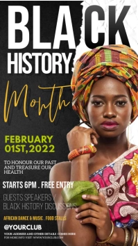 White Black History Month Digital Display 数字显示屏 (9:16) template