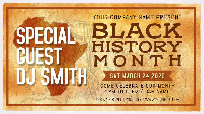 Black History Month Landscape Digital Display Image Affichage numérique (16:9) template