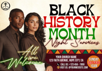 Black History Month Night Service A4 template