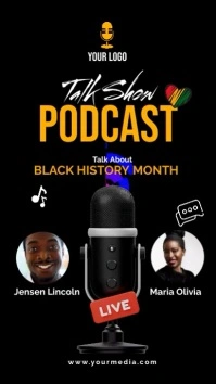 black history month podcast Historia de Instagram template