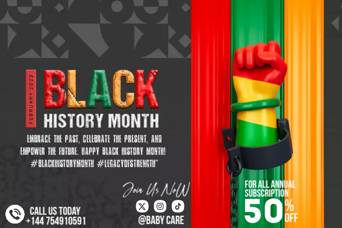 black history month poster Plakkaat template