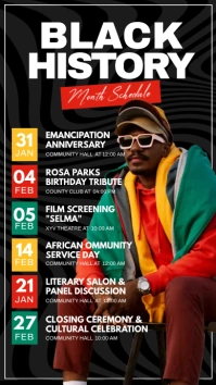 black history month schedule template