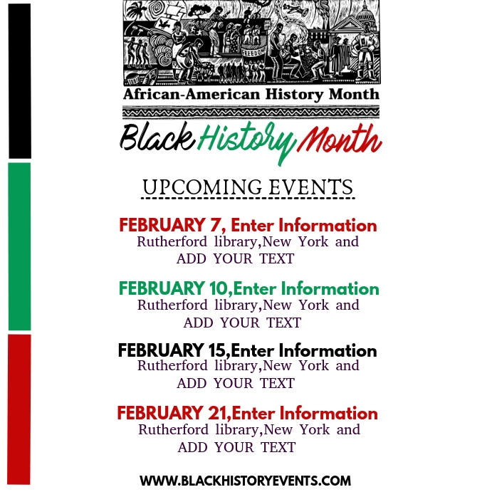 BLACK HISTORY MONTH SCHEDULE โพสต์บน Instagram template