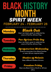 Black History Month Schedule A4 template