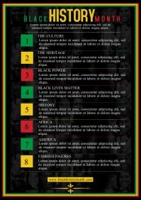 Black History Month Schedule of Events A1 template