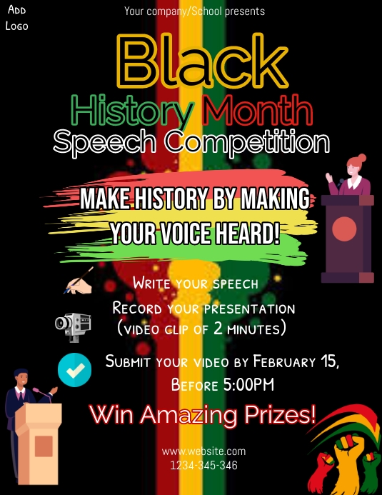 black history month speech competition (2) Template | PosterMyWall