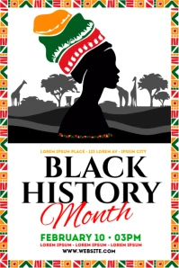 Black History Month Template Графика Pinterest