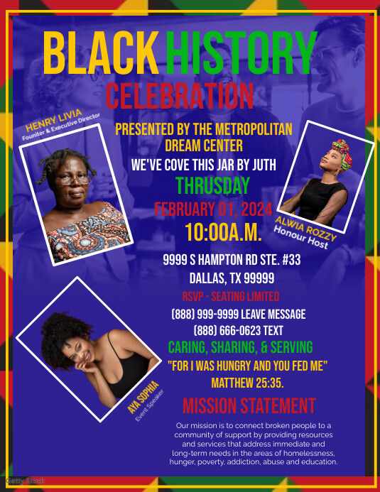 black history program , african american , bl Flyer (US-Letter) template