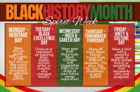 Black History Spirit Week Celebration Poster template
