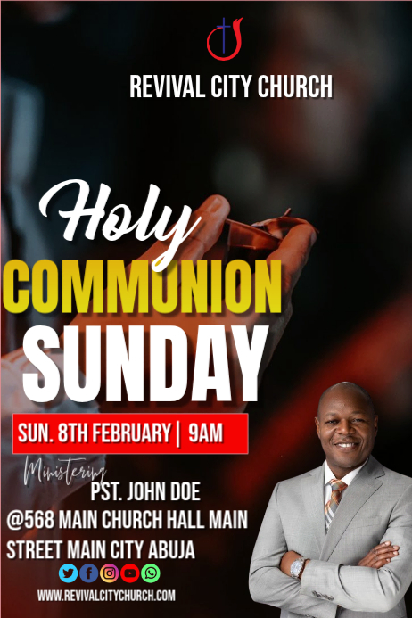 Holy Communion Service Posters Template | PosterMyWall