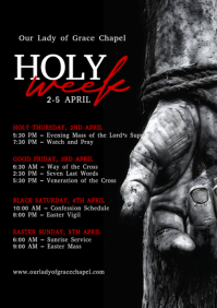 Black Holy Week Church Events A4 template