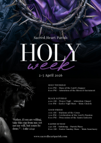 Black Holy Week Church Events A4 template