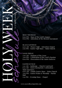 Black Holy Week Schedule A4 template