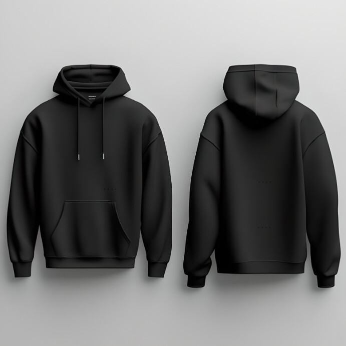 Plantilla de Black Hoodie Front And Back Mockup Instagram Post