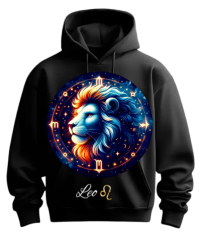 Black Hoodie sweatshirt 3d mockup Leo Zodiac birthday Sign design apparel clothing png Instagram Portrait template