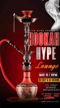 Black Hookah Lounge Event Facebook Story template