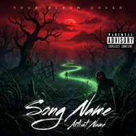 Black  Horror Album Cover ปกอัลบั้ม template