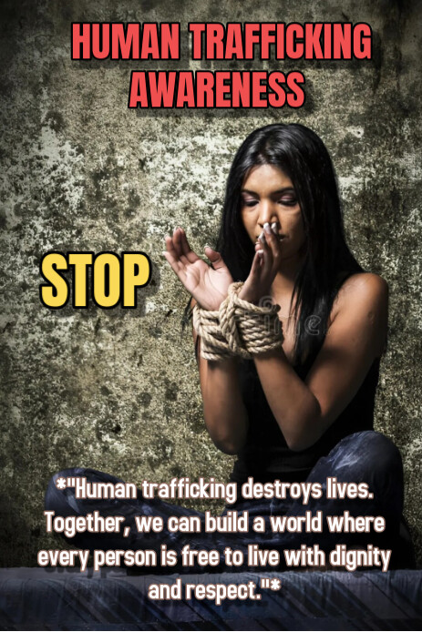 Black Human Trafficking Awareness  Pinterest Graphic template