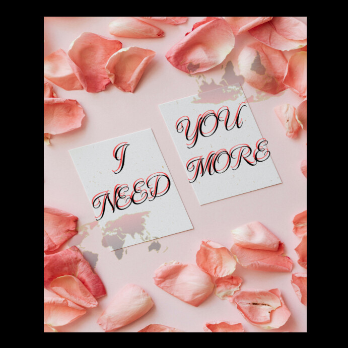 Black I Need You Instagram Post Instagram-Beitrag template