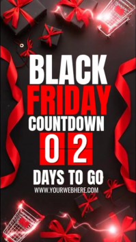 Black Illustrative Black Friday Countdown Instagram Story template
