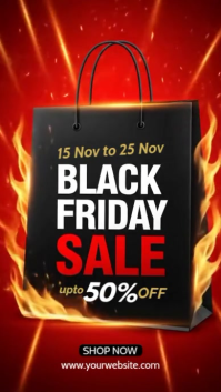 Black Illustrative Black Friday Sale Instagram Story template