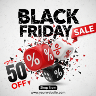白色 Black Friday Sale Instagram-bericht Template