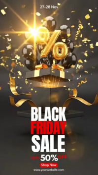 Black Illustrative Black Friday Sale Instagram Story template